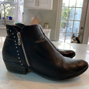 Black studded booties